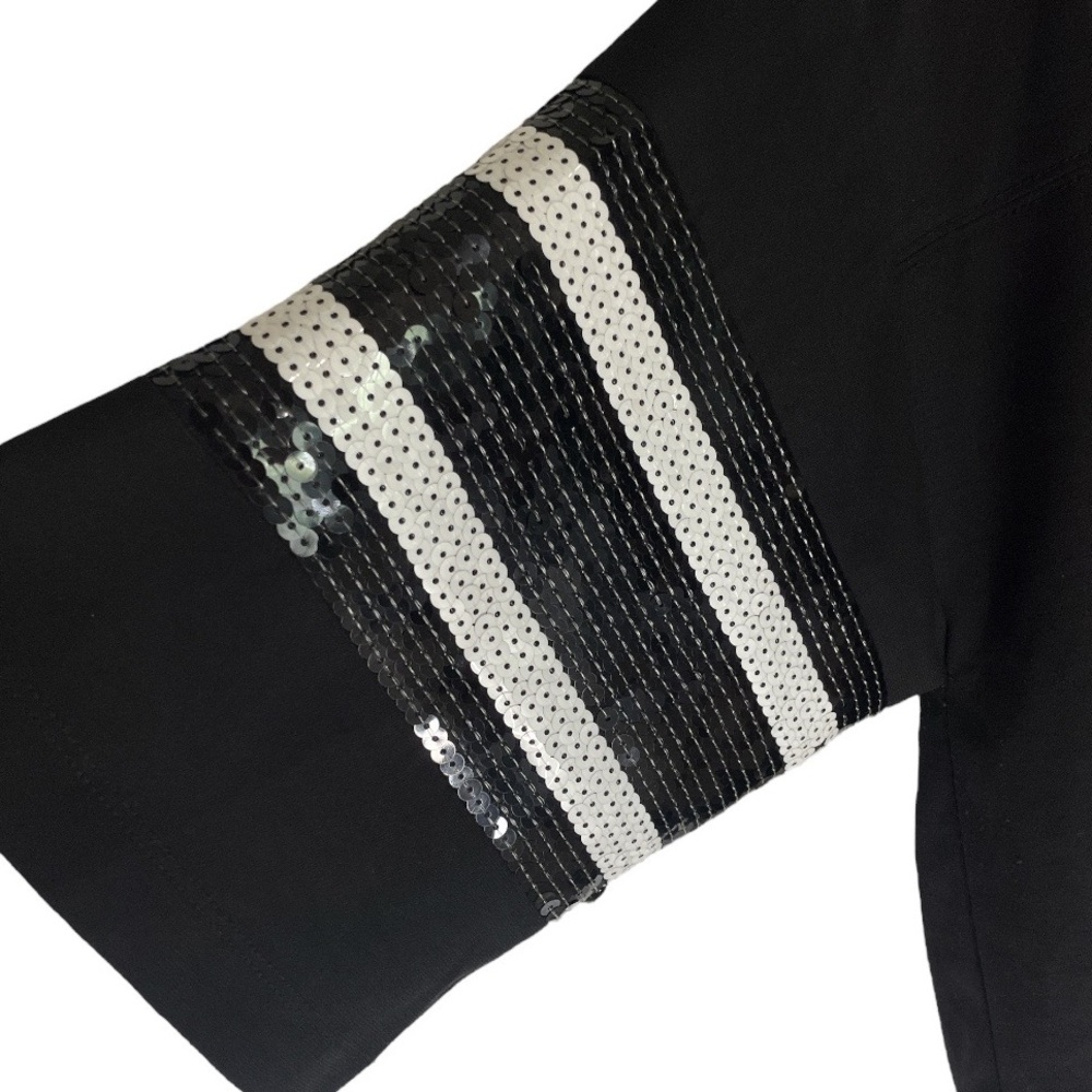 Cynthia Rowley Sequin Striped Sleeve Sports Jersey Top Small - Picture 3 of 4